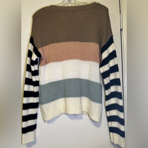 Daytrip Sweater Striped Crewneck Multi Colored Size L - Picture 4 of 6